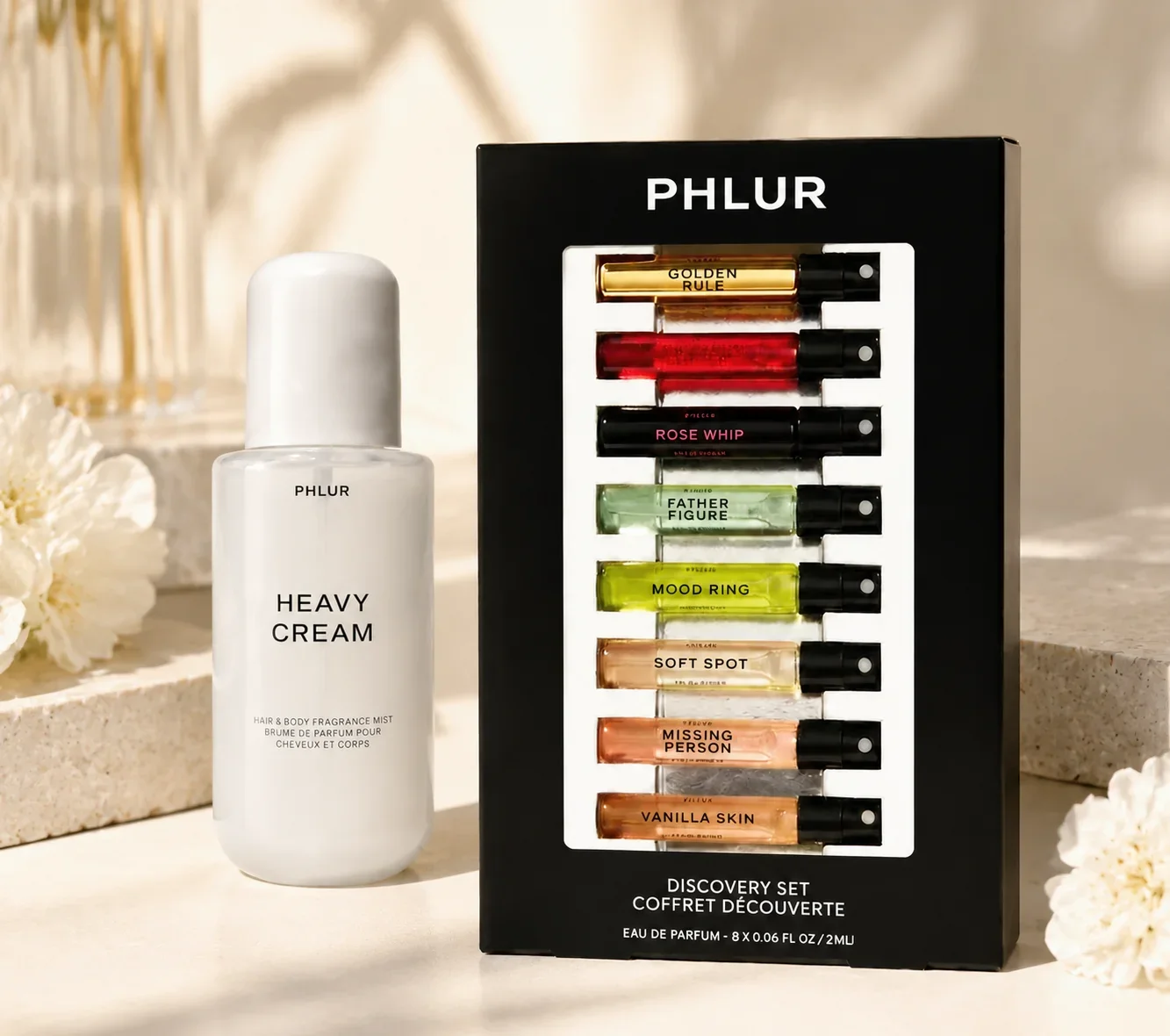 Perfume Fragrance Discovery Set - PHLUR ชุดของขวัญน้ำหอม 2 ชิ้นสำหรับผู้หญิง – สเปรย์น้ำหอมสำหรับผมและผิวกาย