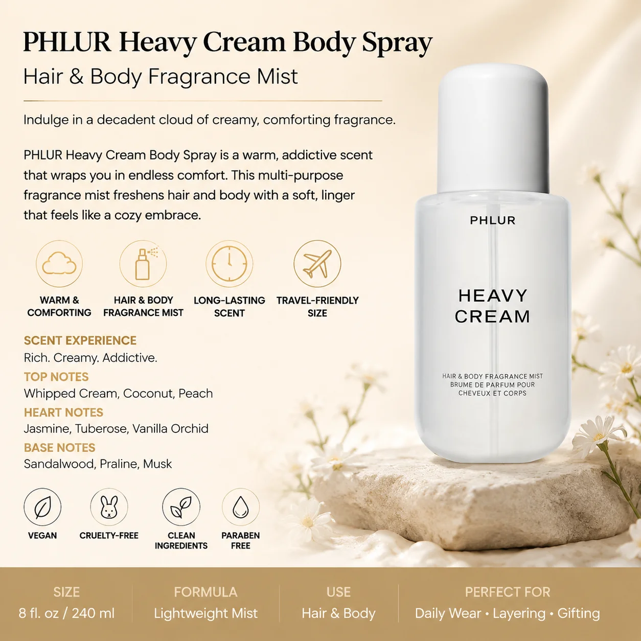 ชุดน้ำหอมสำหรับผู้หญิง 2 ชิ้น  - Fragrance Perfume For Hair บทวิจารณ์และราคา